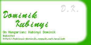 dominik kubinyi business card